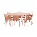 Baca - Ensemble Table De Jardin + 8 Chaises En Métal - Terracotta