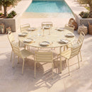 Baca - Ensemble Table De Jardin + 8 Chaises En Métal - Crème