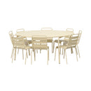 Baca - Ensemble Table De Jardin + 8 Chaises En Métal - Crème
