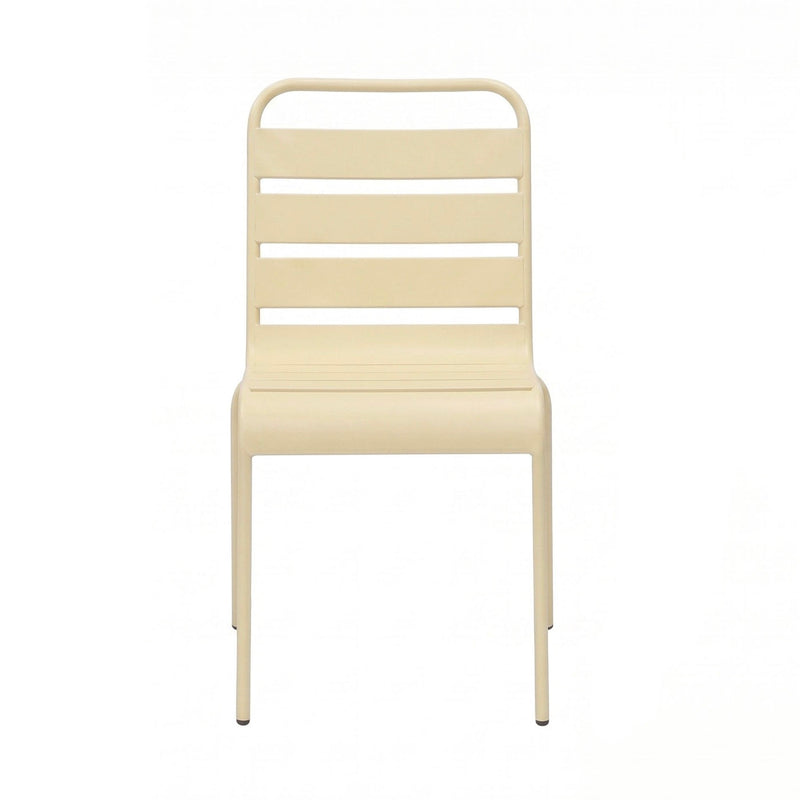 Baca - Ensemble Table De Jardin + 8 Chaises En Métal - Crème