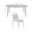 Baca - Ensemble Table De Jardin + 8 Chaises En Métal - Taupe