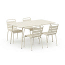 Baca - Ensemble Table De Jardin + 4 Chaises En Métal - Beige