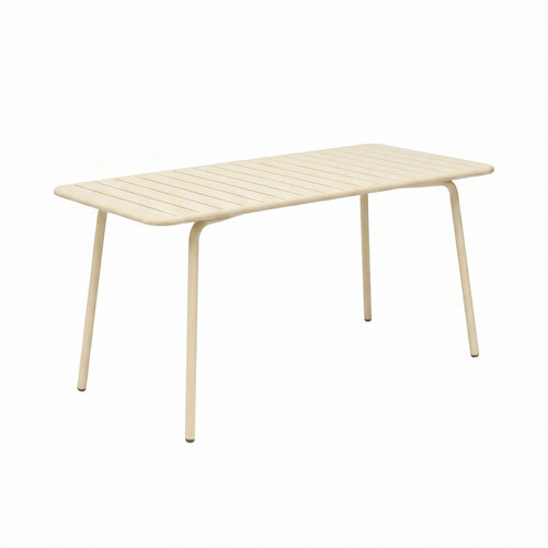 Baca - Ensemble Table De Jardin + 4 Chaises En Métal - Crème