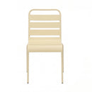 Baca - Ensemble Table De Jardin + 4 Chaises En Métal - Crème