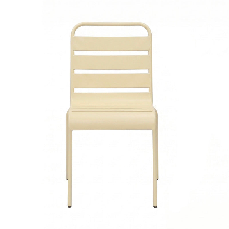 Baca - Ensemble Table De Jardin + 4 Chaises En Métal - Crème