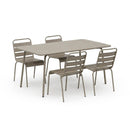 Baca - Ensemble Table De Jardin + 4 Chaises En Métal - Taupe