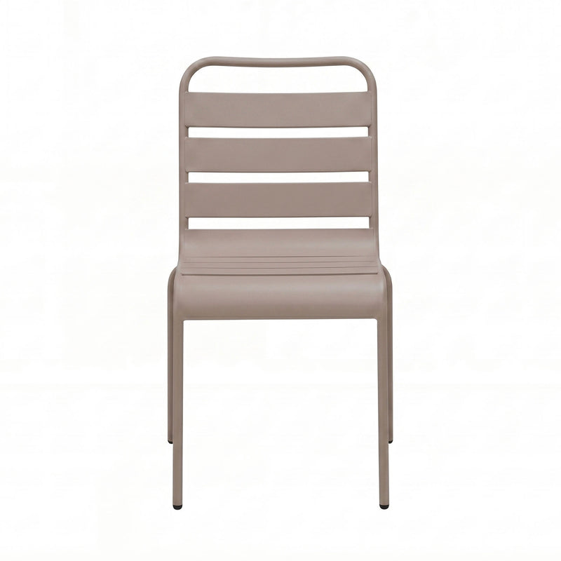 Baca - Ensemble Table De Jardin + 4 Chaises En Métal - Taupe