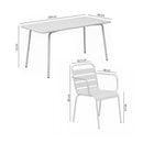 Baca - Ensemble Table De Jardin + 4 Fauteuils En Métal - Beige