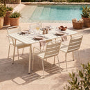 Baca - Ensemble Table De Jardin + 4 Fauteuils En Métal - Beige