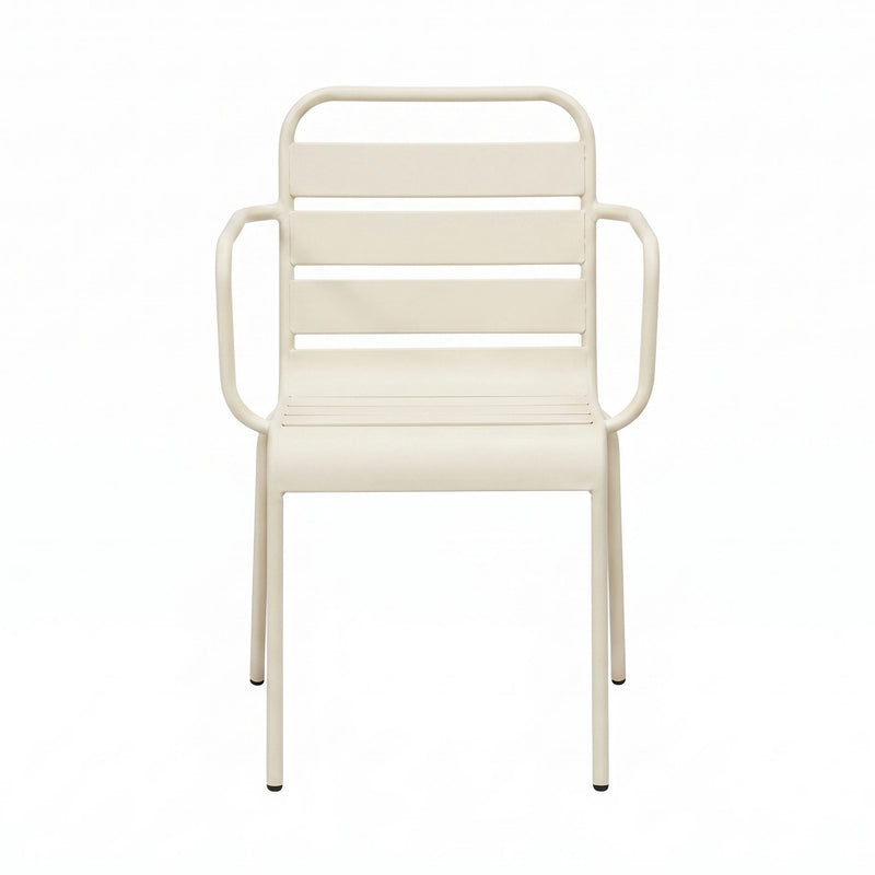 Baca - Ensemble Table De Jardin + 4 Fauteuils En Métal - Beige