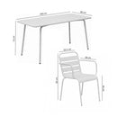 Baca - Ensemble Table De Jardin + 4 Fauteuils En Métal - Crème