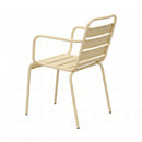 Baca - Ensemble Table De Jardin + 4 Fauteuils En Métal - Crème