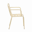 Baca - Ensemble Table De Jardin + 4 Fauteuils En Métal - Crème