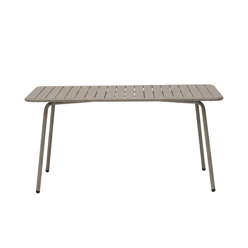 Baca - Ensemble Table De Jardin + 4 Fauteuils En Métal - Taupe