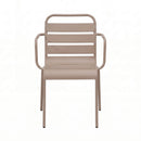 Baca - Ensemble Table De Jardin + 4 Fauteuils En Métal - Taupe