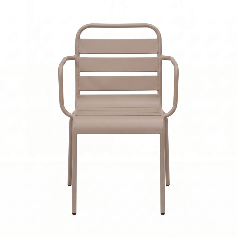 Baca - Ensemble Table De Jardin + 4 Fauteuils En Métal - Taupe