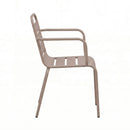 Baca - Ensemble Table De Jardin + 4 Fauteuils En Métal - Taupe