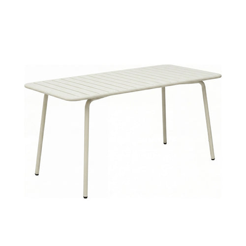 Baca - Table De Jardin + 4 Fauteuils Empilables En Métal - Beige