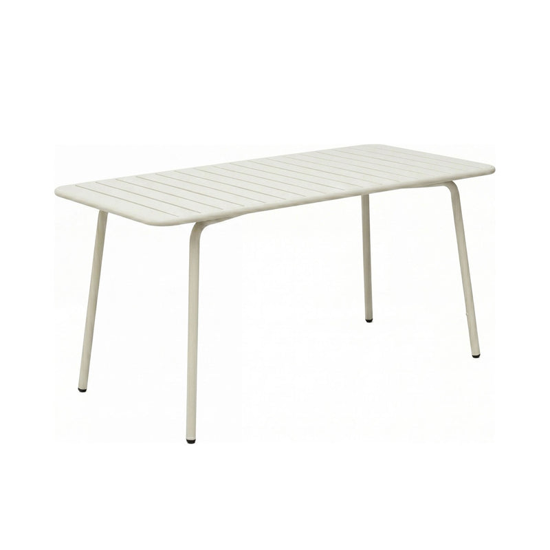 Baca - Table De Jardin + 4 Fauteuils Empilables En Métal - Beige