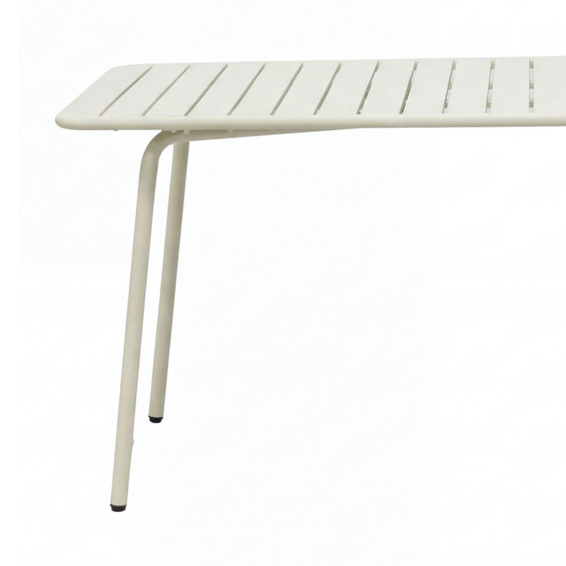 Baca - Table De Jardin + 4 Fauteuils Empilables En Métal - Beige