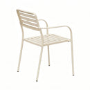 Baca - Table De Jardin + 4 Fauteuils Empilables En Métal - Beige