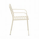 Baca - Table De Jardin + 4 Fauteuils Empilables En Métal - Beige