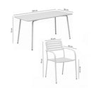 Baca - Table De Jardin + 4 Fauteuils Empilables En Métal - Crème