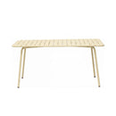 Baca - Table De Jardin + 4 Fauteuils Empilables En Métal - Crème