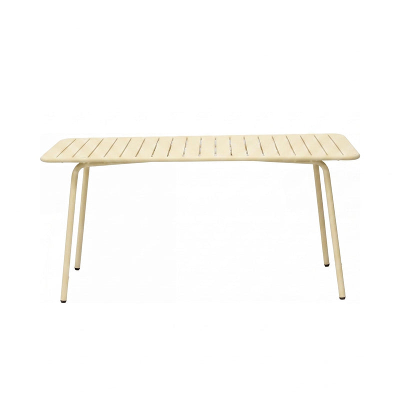 Baca - Table De Jardin + 4 Fauteuils Empilables En Métal - Crème