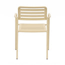 Baca - Table De Jardin + 4 Fauteuils Empilables En Métal - Crème
