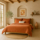 Housse De Couette - 100% Gaze De Coton Lavé - Safran Minéral