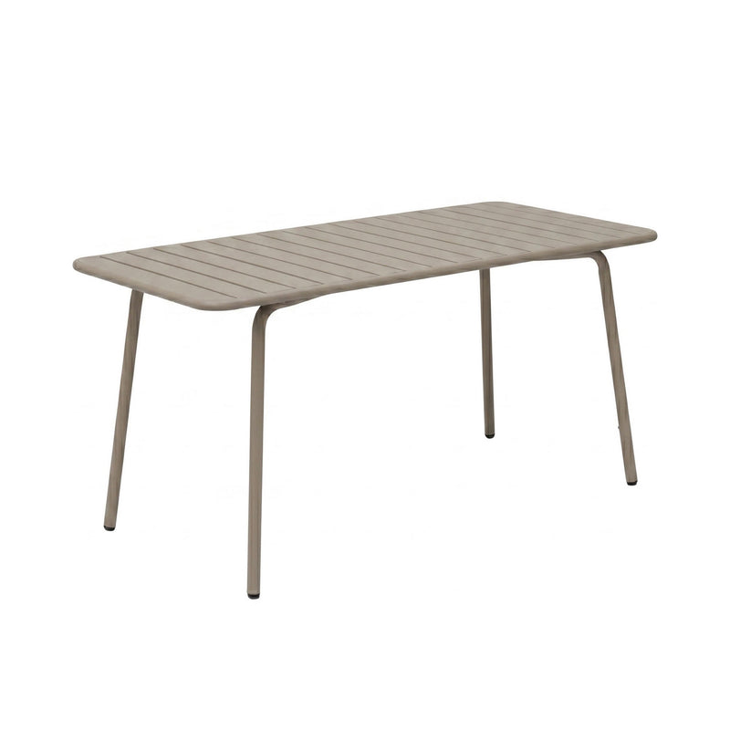 Baca - Table De Jardin + 4 Fauteuils Empilables En Métal - Taupe