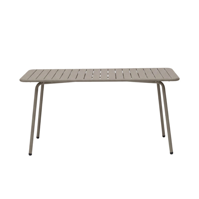 Baca - Table De Jardin + 4 Fauteuils Empilables En Métal - Taupe