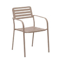 Baca - Table De Jardin + 4 Fauteuils Empilables En Métal - Taupe