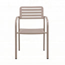 Baca - Table De Jardin + 4 Fauteuils Empilables En Métal - Taupe