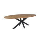 Maelia - Table À Manger Ovale En Bois Exotique - Naturel