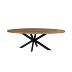 Maelia - Mesa de Comedor Ovalada de Madera Exótica - Natural