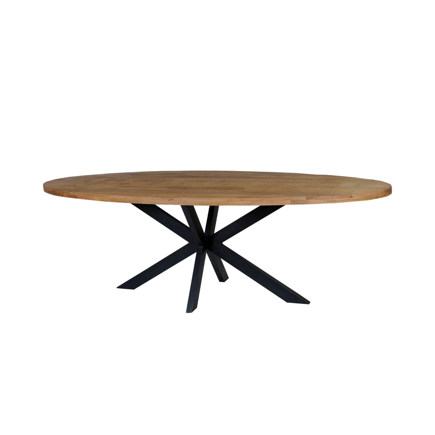 Maelia - Mesa de Comedor Ovalada de Madera Exótica - Natural