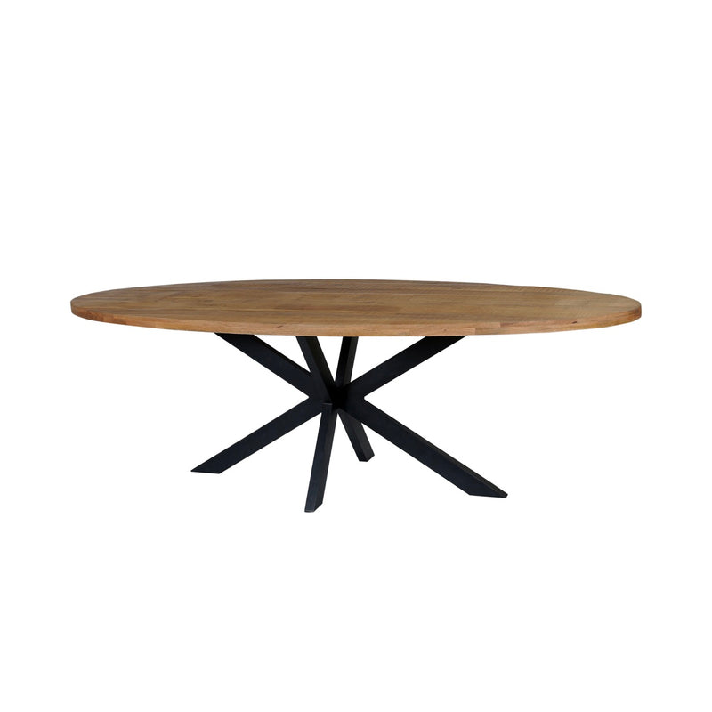 Maelia - Table À Manger Ovale En Bois Exotique - Naturel