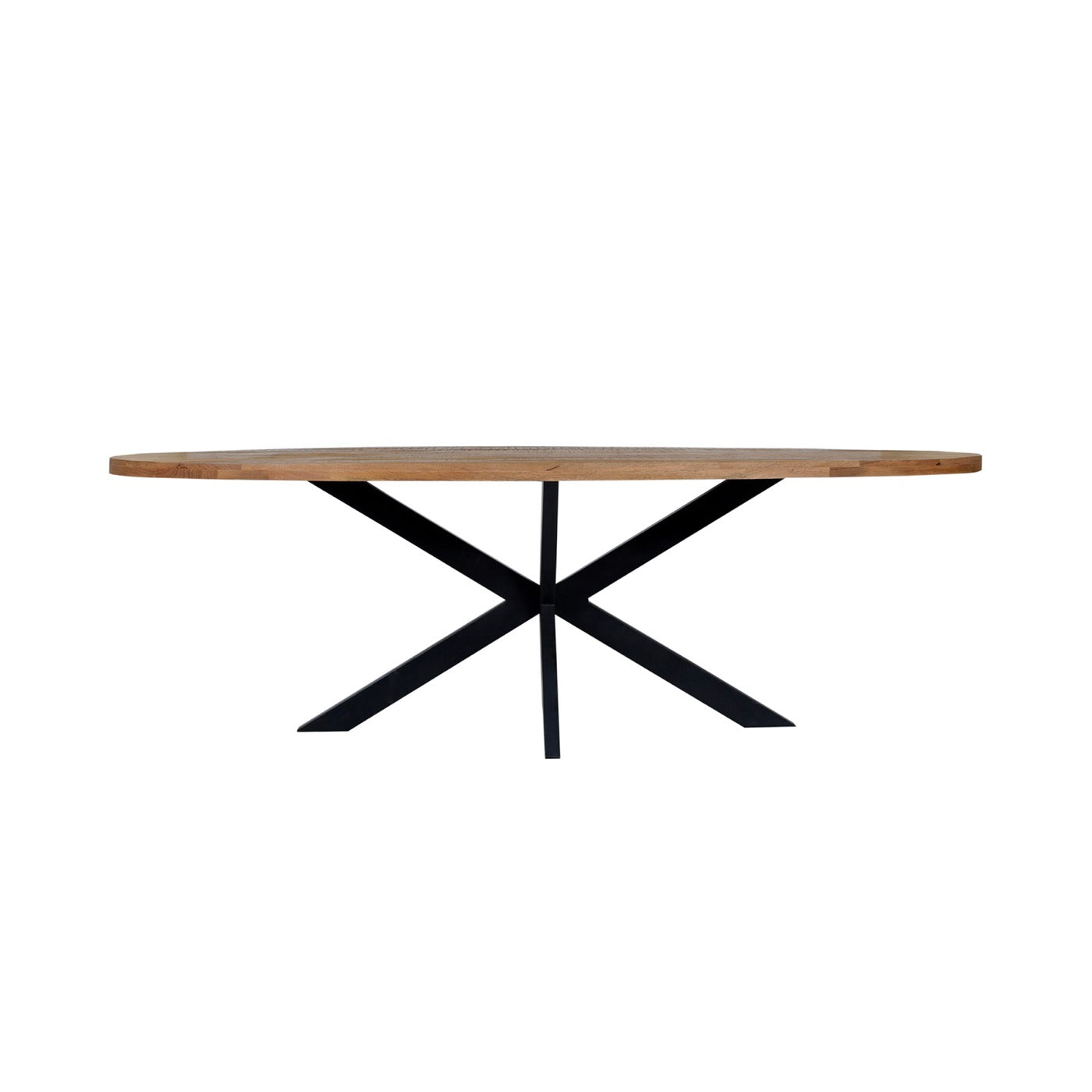 Maelia - Mesa de Comedor Ovalada de Madera Exótica - Natural