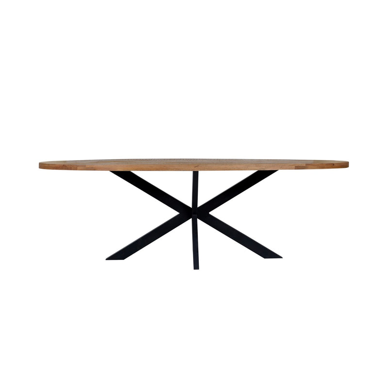 Maelia - Table À Manger Ovale En Bois Exotique - Naturel