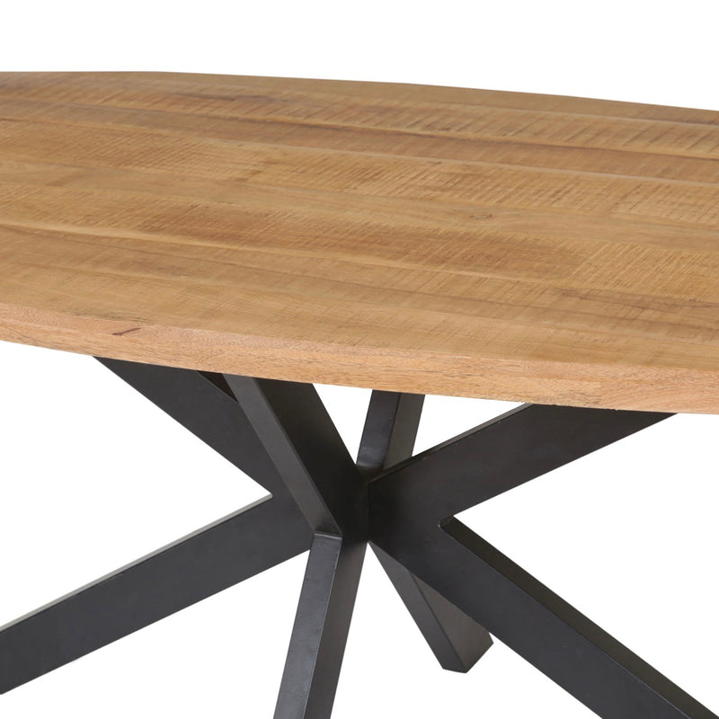 Maelia - Table À Manger Ovale En Bois Exotique - Naturel