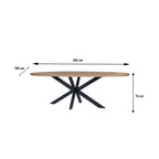 Maelia - Mesa de Comedor Ovalada de Madera Exótica - Natural