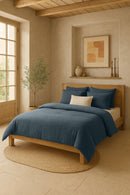 Housse De Couette - 100% Gaze De Coton Lavé - Bleu Pétrole