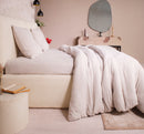 Parure De Couette 3 Pcs 100% Gaze De Coton Lavé Ecru Naturel