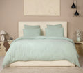 3-Piece Duvet Set 100% Washed Cotton Gauze Frosted Green