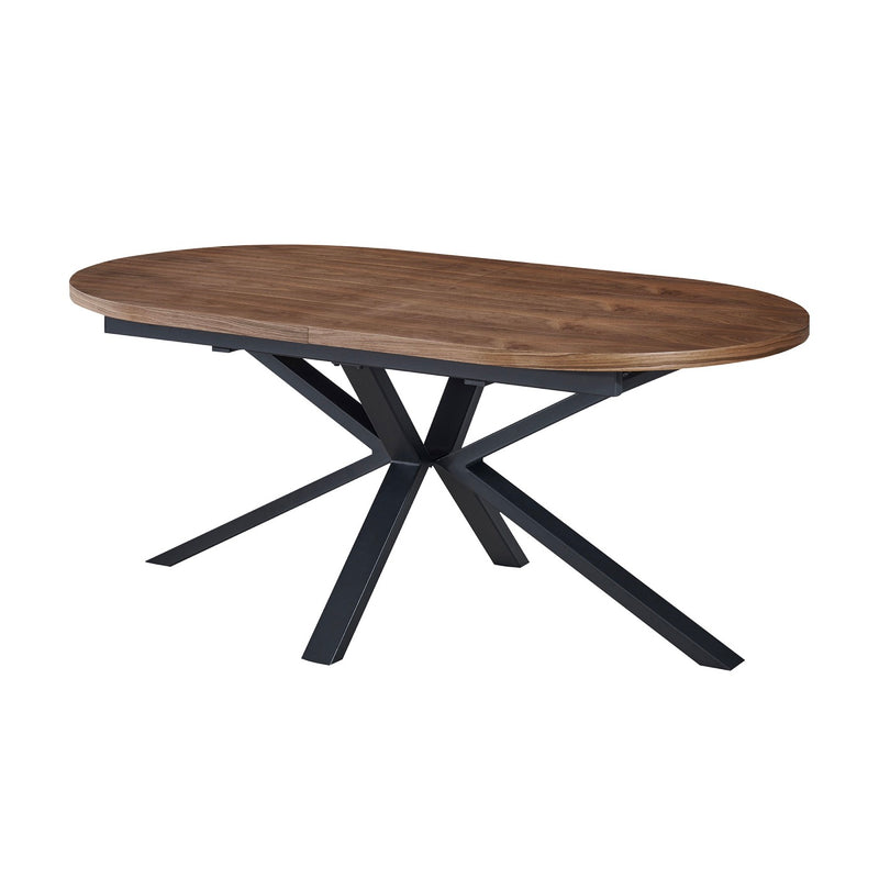 Venter - Table À Manger Ovale Extensible - Noyer