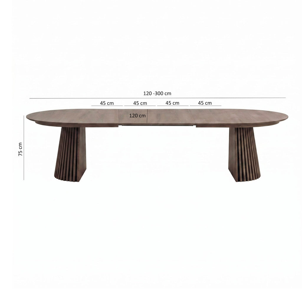 Constance - Table À Manger Ronde Extensible - Chêne Brun