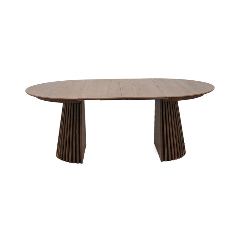 Constance - Table À Manger Ronde Extensible - Chêne Brun