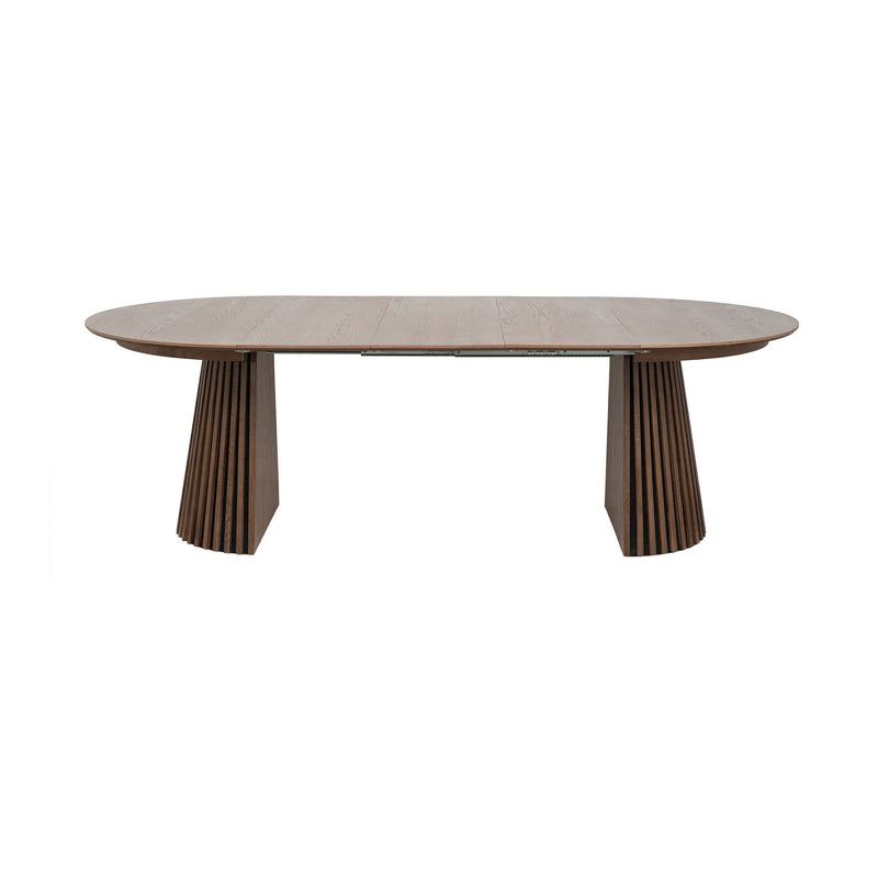 Constance - Table À Manger Ronde Extensible - Chêne Brun